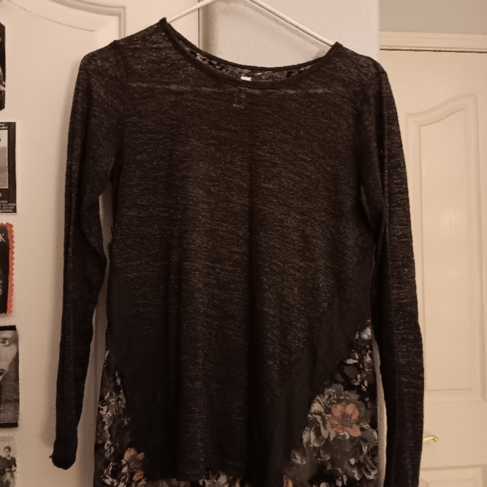 Black Floral Women's Top